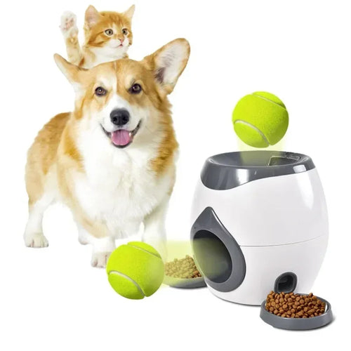 Manual Dog Ball Launcher Toy Interactive Tennis Ball Feeder No Battery Snack Reward Training Machine for Medium Dogs