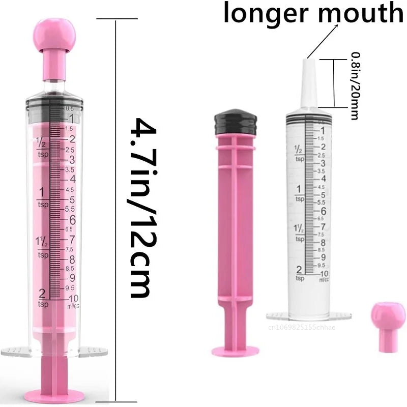 5/10ML Pet Disposable Feeders Small Animal Syringe Feeders Specification Plastic Syringe for Dog Cat, Liquid Dispensing 1Pc