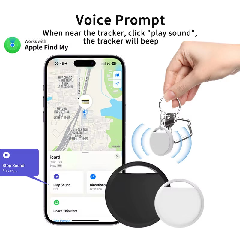 Smart Bluetooth Mini GPS Tracker Work with Find My APP Itag anti Lost Reminder Device MFI Rated Locator Car Key Pet Kids Finder