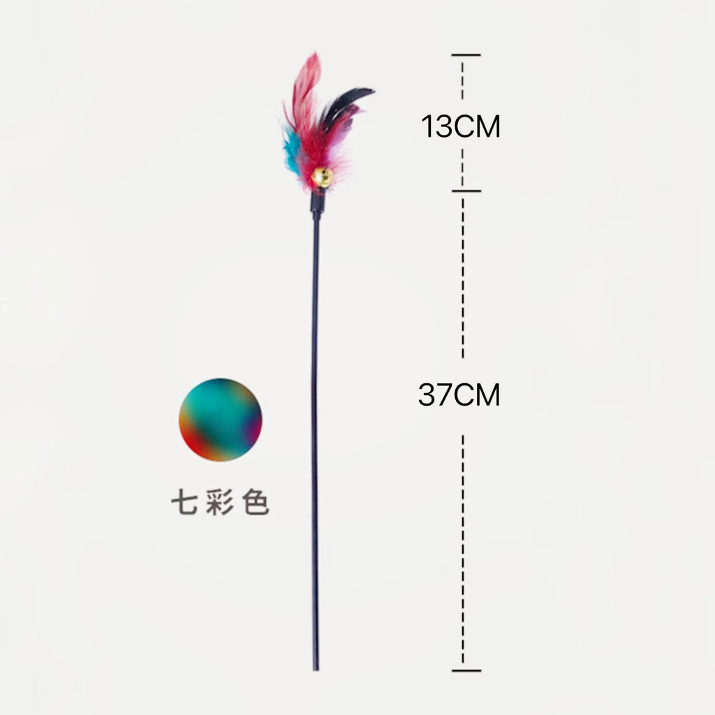 Cats Toys Feathers Wand Interactive Toy Kitten Toy Rod with Bell Feather Replacements Cat Accesorios Gatos Mascotas 고양이 장난감