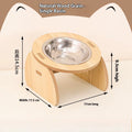 Elevated Wooden Bowl with Stand for Cats' Water Bowl and Small Dogs, Feeding Bowl for Medium and Small Pet Rabbits