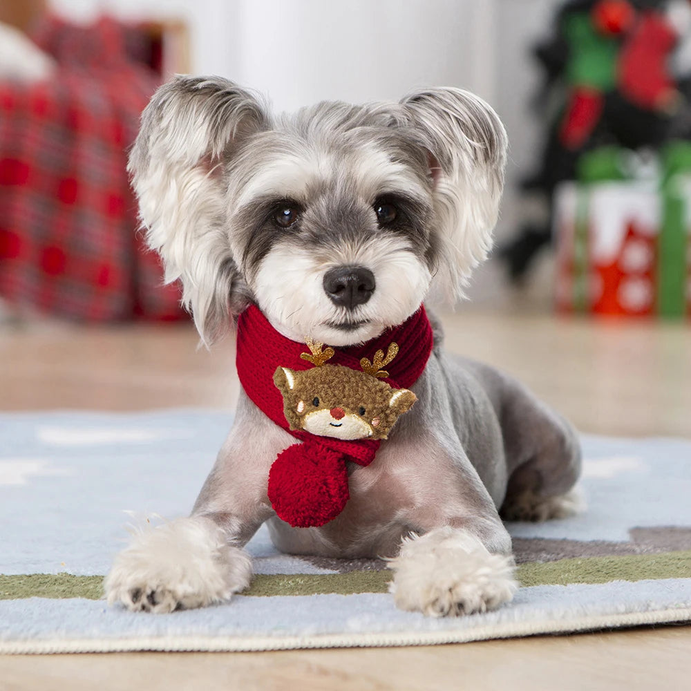 Winter Warm Puppy Dog Cat Scarf Christmas Cute Pet Accessories for Small Medium Dogs Poodle Yorkshire Scarves Mascotas Products