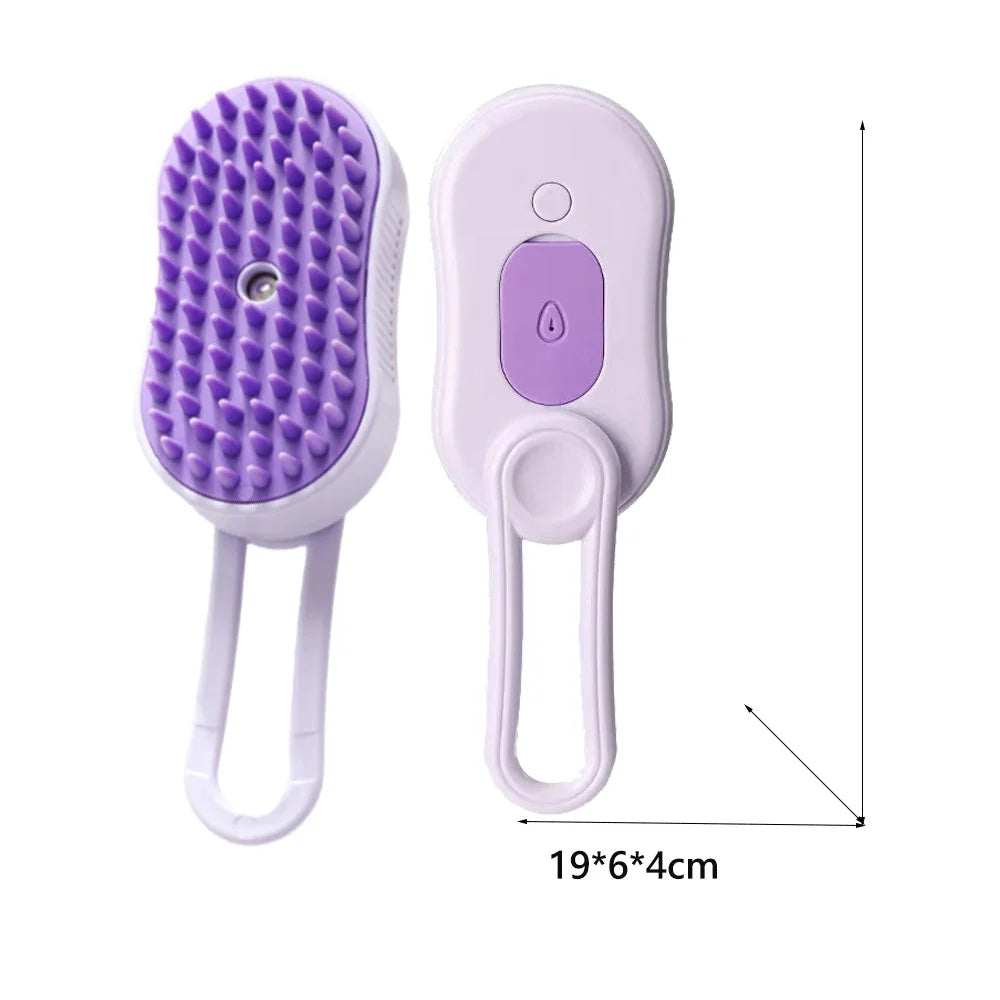 Rechargeable Pet Spray Brush for Long Hair Animals Cat Dog Massage Comb Steam Cleaning Hair Stuff Mascotas Grooming Accessories