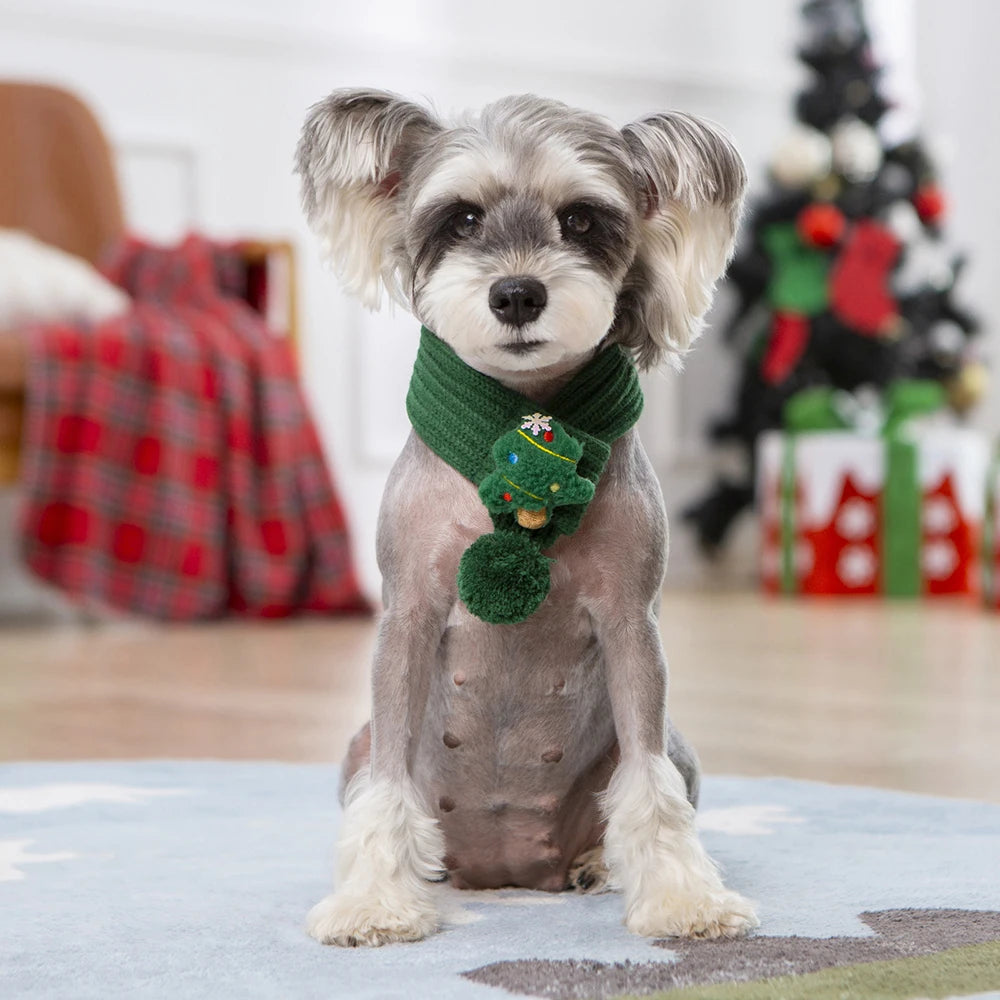 Winter Warm Puppy Dog Cat Scarf Christmas Cute Pet Accessories for Small Medium Dogs Poodle Yorkshire Scarves Mascotas Products