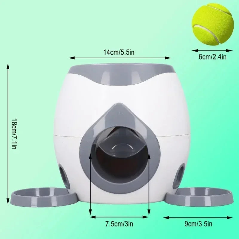 Manual Dog Ball Launcher Toy Interactive Tennis Ball Feeder No Battery Snack Reward Training Machine for Medium Dogs