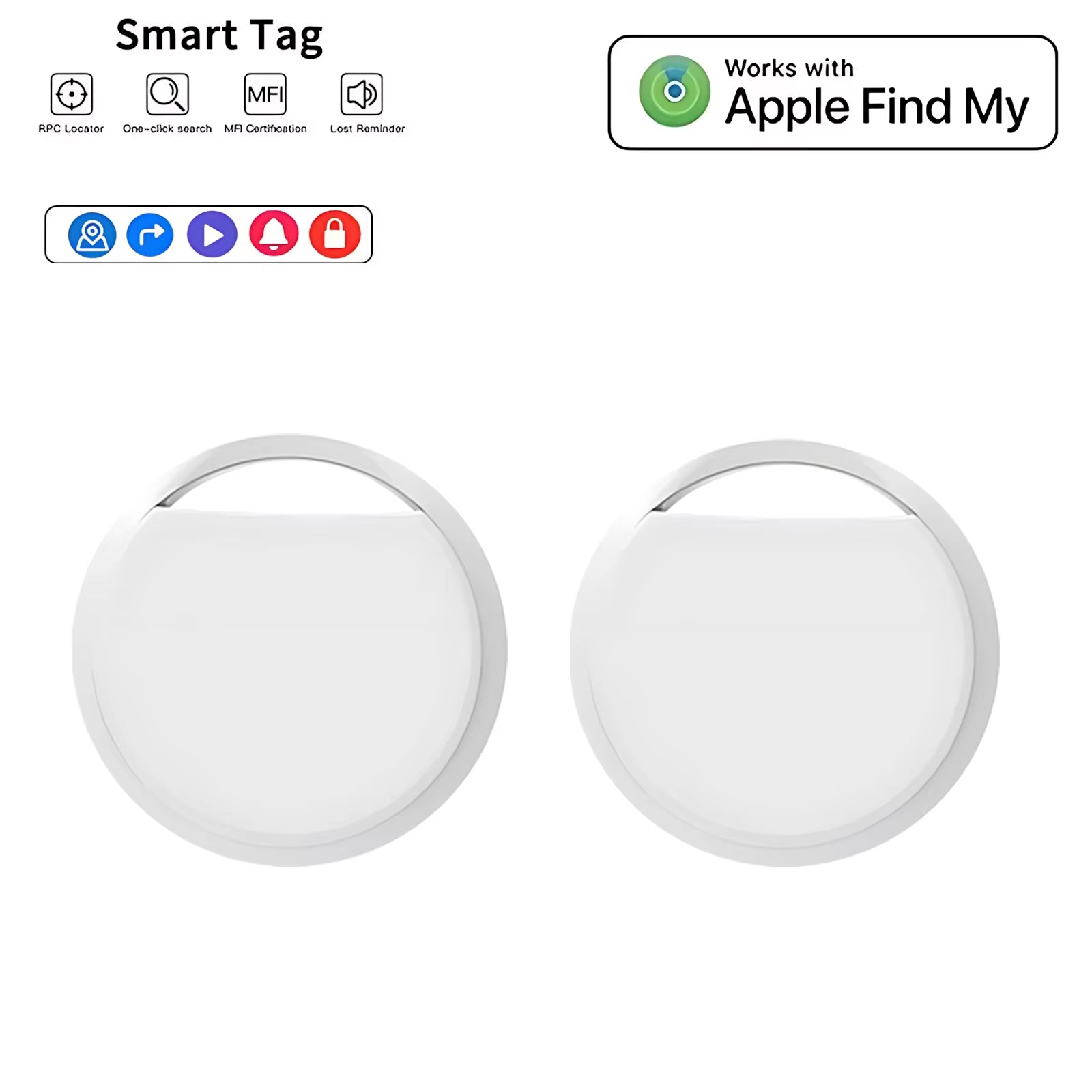 Smart Bluetooth Mini GPS Tracker Work with Find My APP Itag anti Lost Reminder Device MFI Rated Locator Car Key Pet Kids Finder