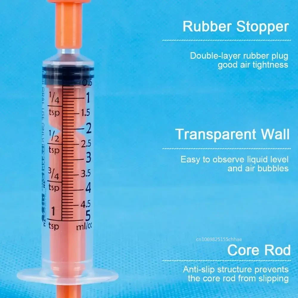 5/10ML Pet Disposable Feeders Small Animal Syringe Feeders Specification Plastic Syringe for Dog Cat, Liquid Dispensing 1Pc