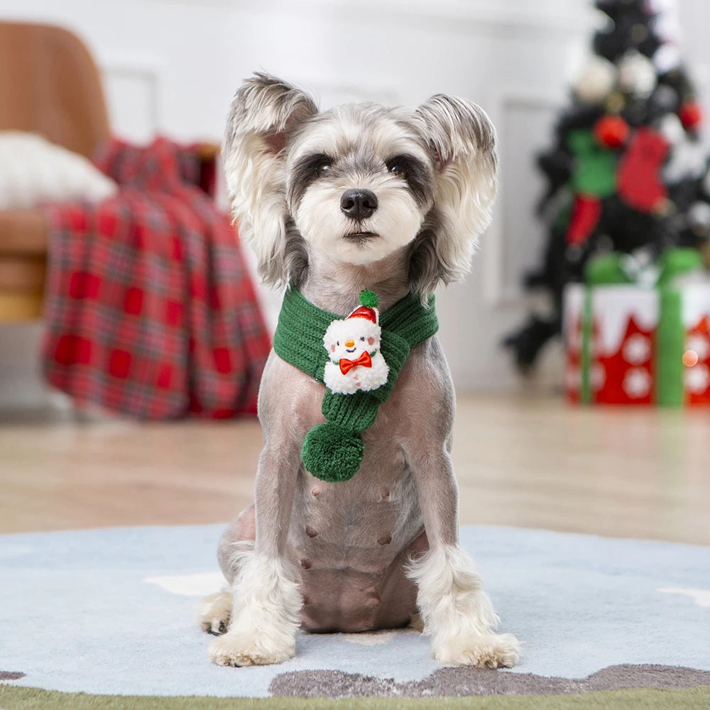Winter Warm Puppy Dog Cat Scarf Christmas Cute Pet Accessories for Small Medium Dogs Poodle Yorkshire Scarves Mascotas Products