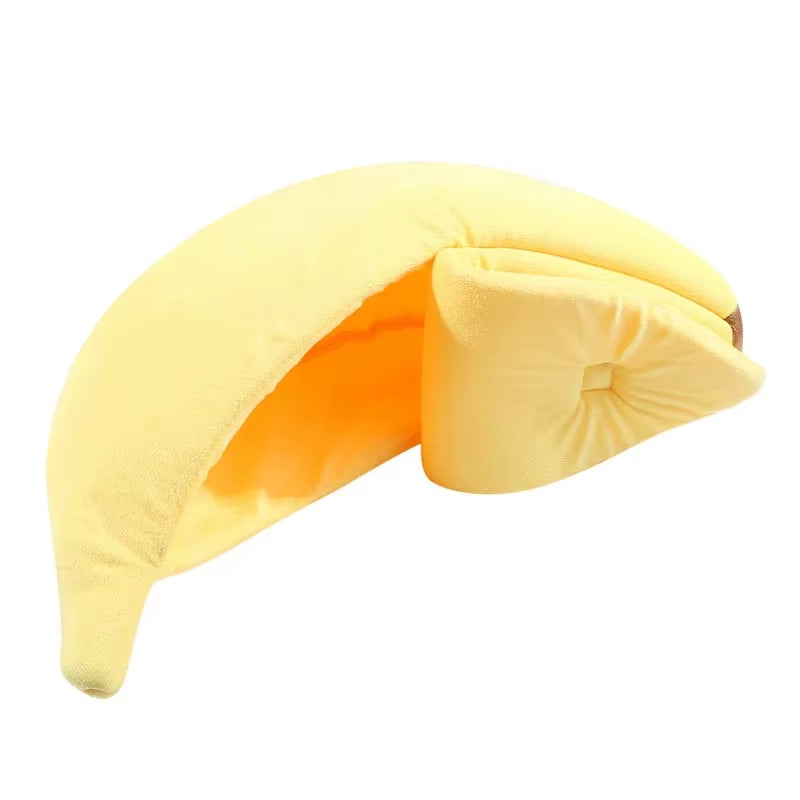 Banana Cat Nest Fun Cute Winter Cozy Warm Durable Personality Creative Dog House Suitable for Chinchillas Squirrel Pet Nest